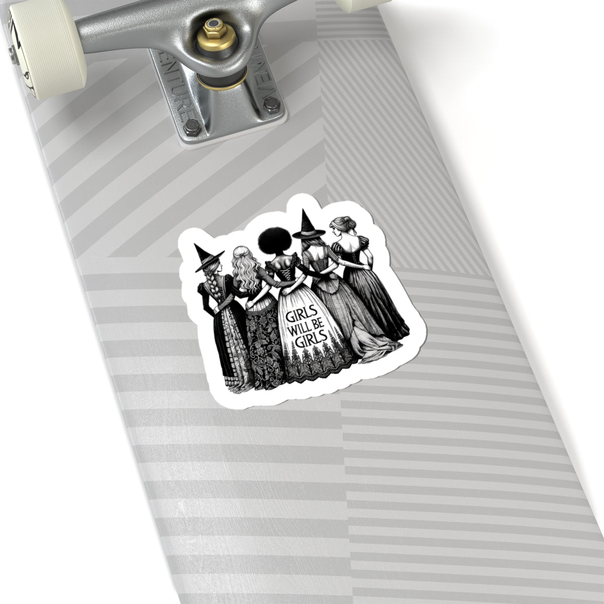 witch friendship sticker black and white vinyl decal
