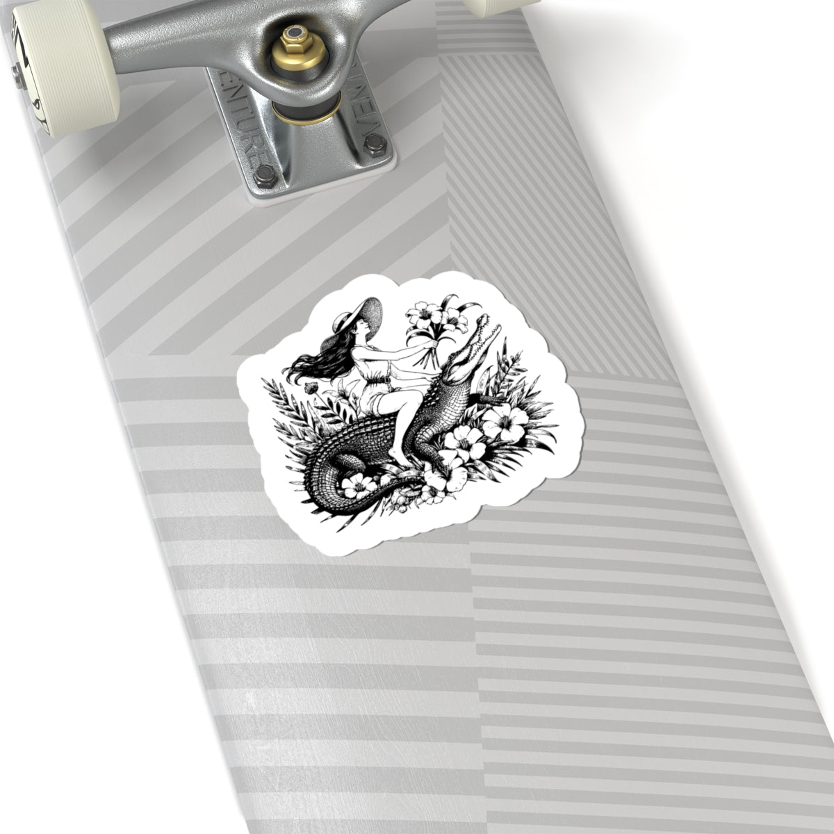 black and white crocodile art