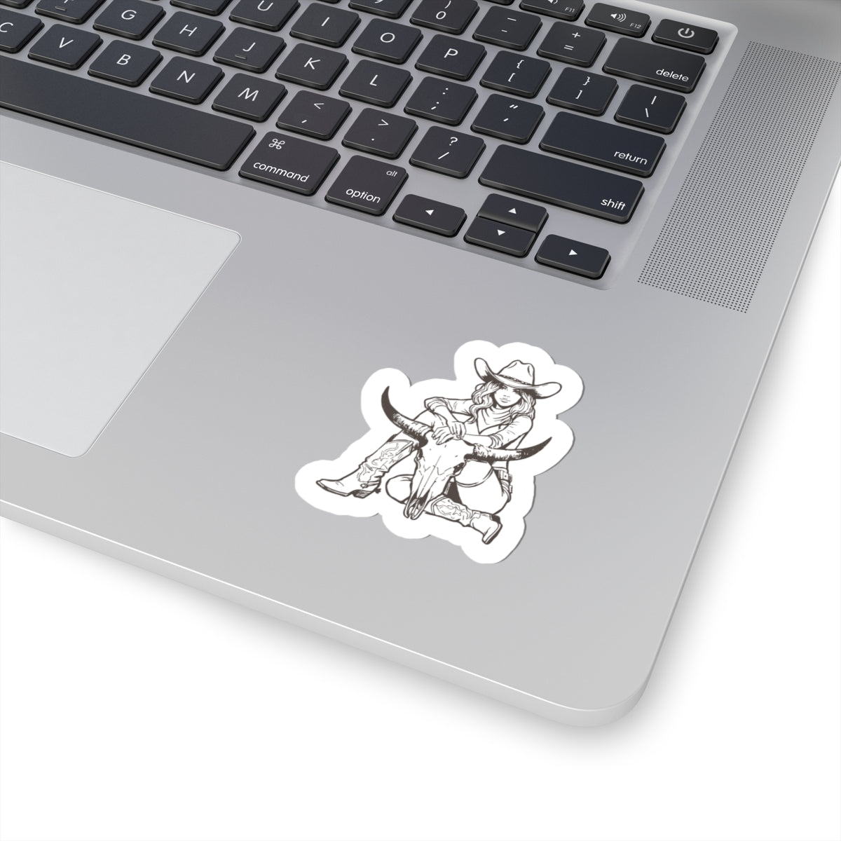 Western Cowgirl Skull Sticker Decal