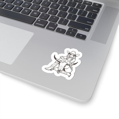 Western Cowgirl Skull Sticker Decal