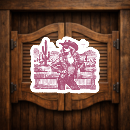 western cowgirl sticker