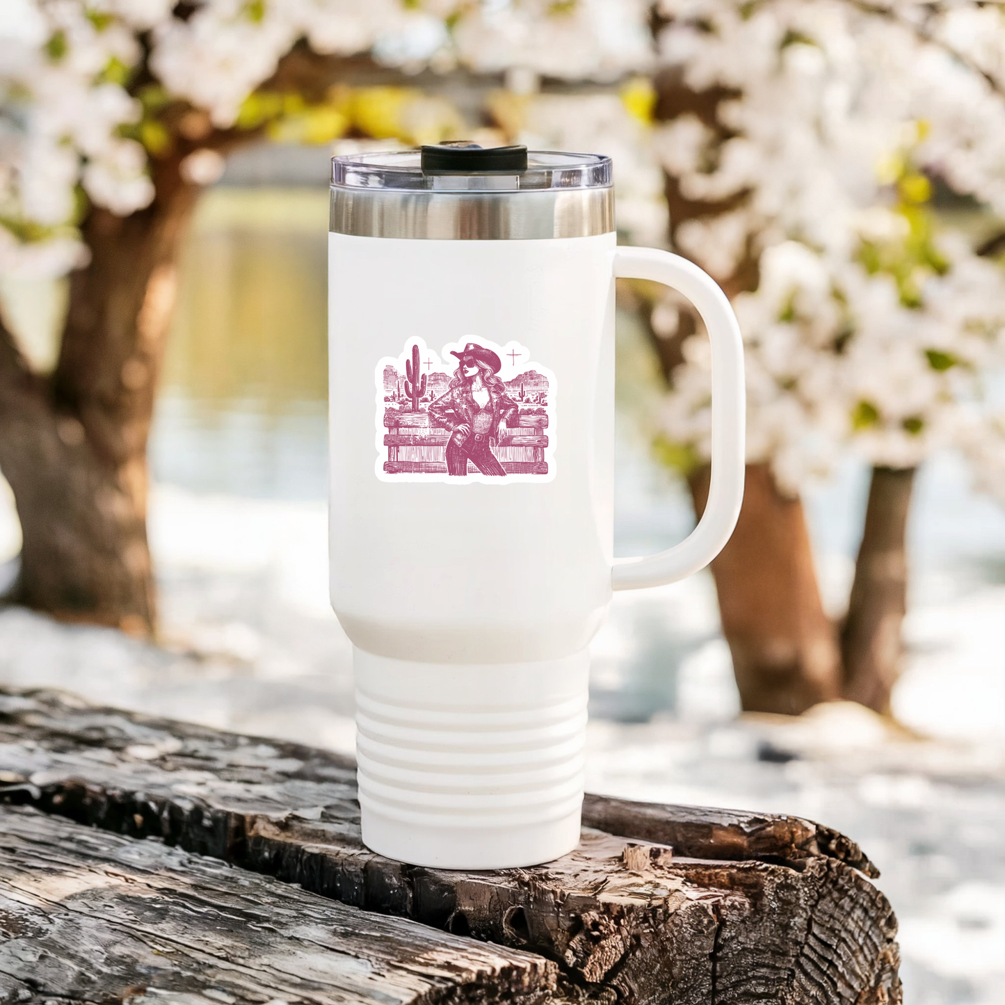pink western sticker