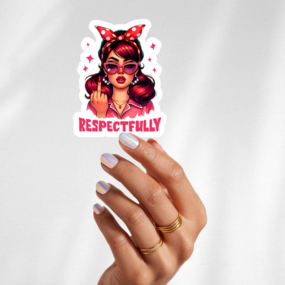 pink respectfully sticker