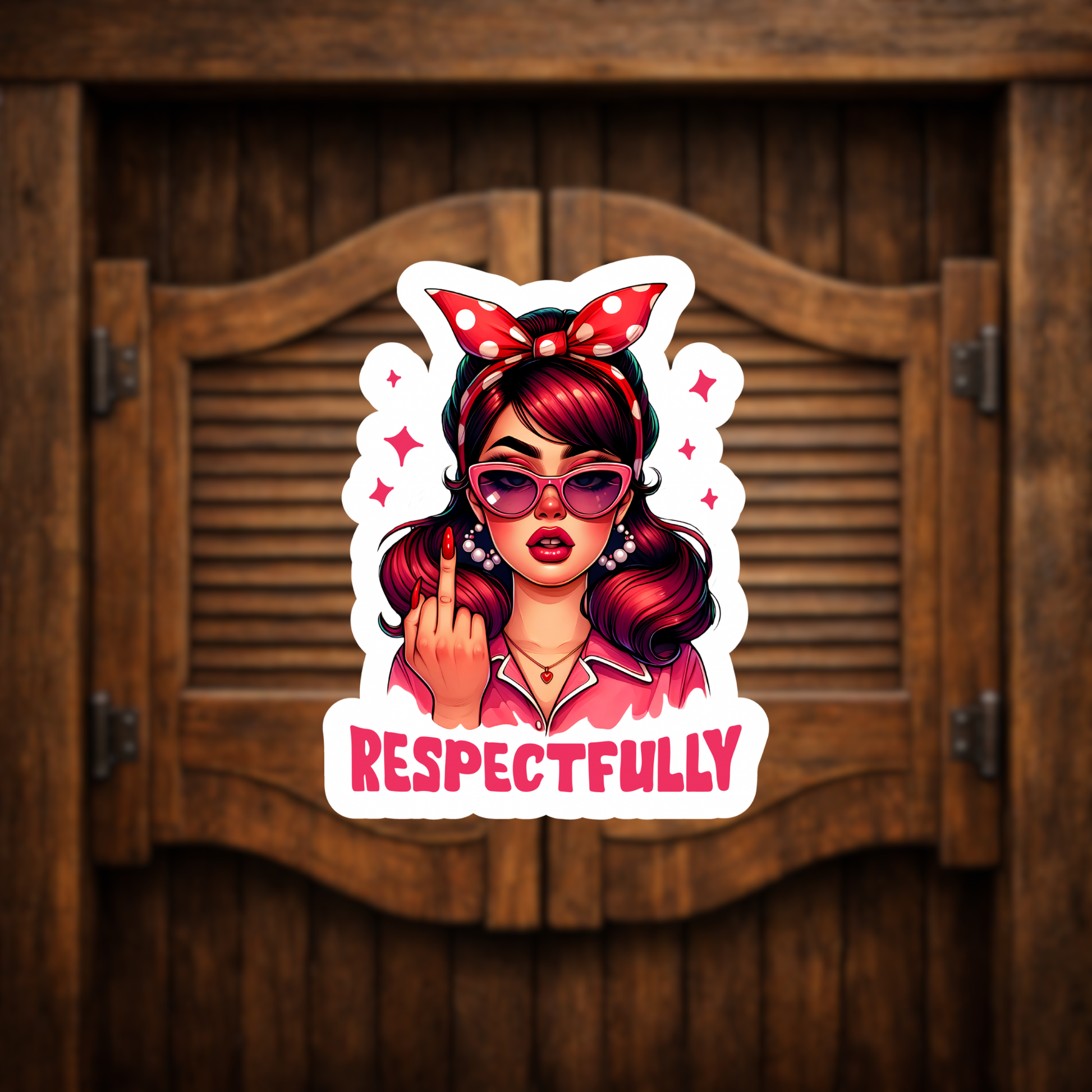 pink attitude girl sticker