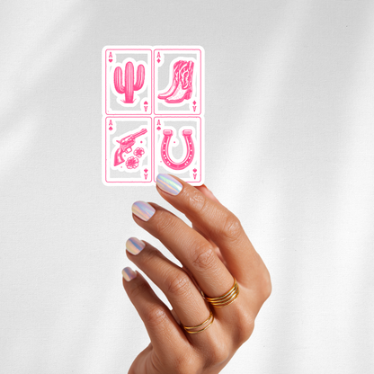 cowgirl playing card sticker