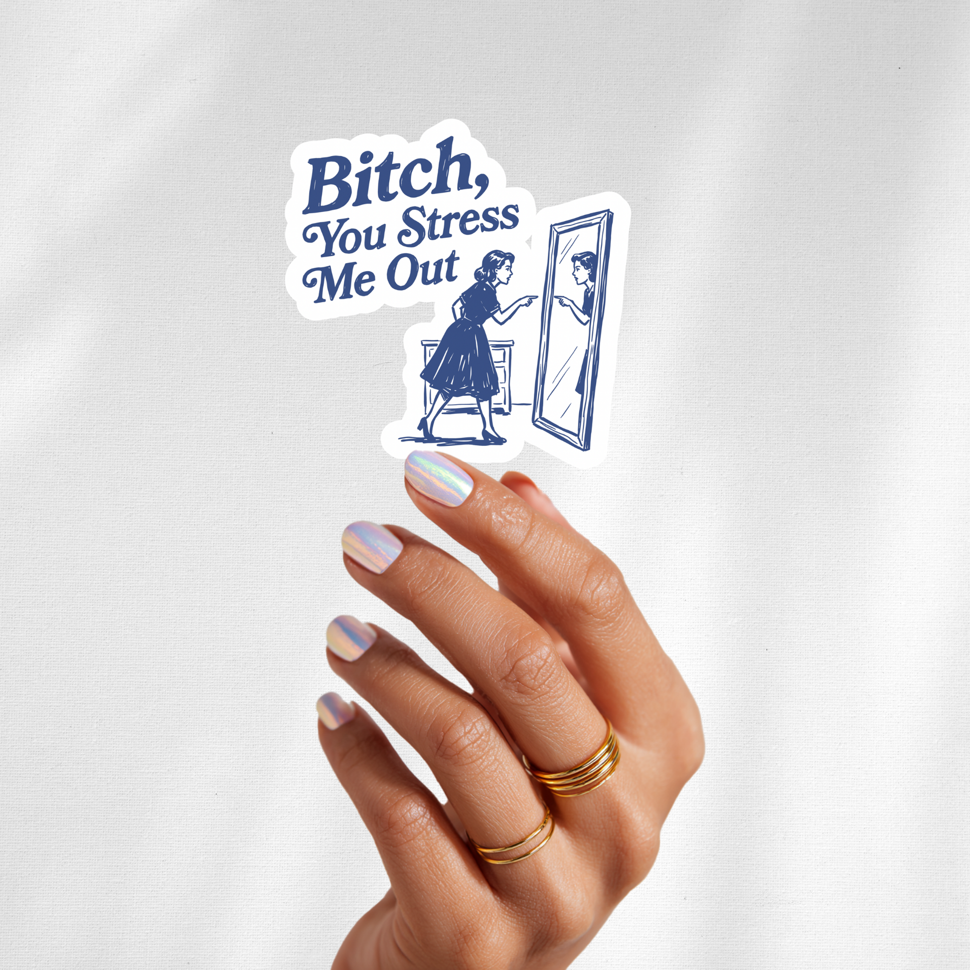tired mom humor vinyl sticker