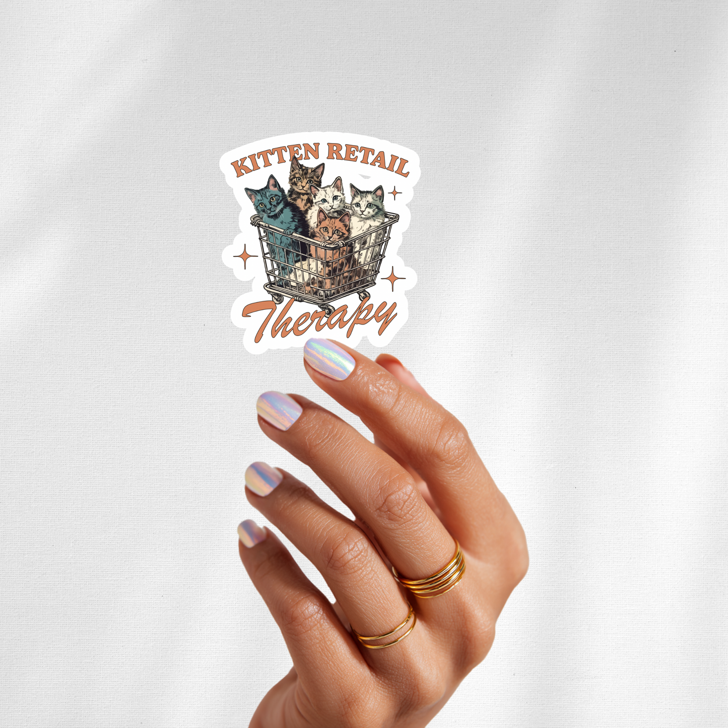 cats in shopping cart sticker