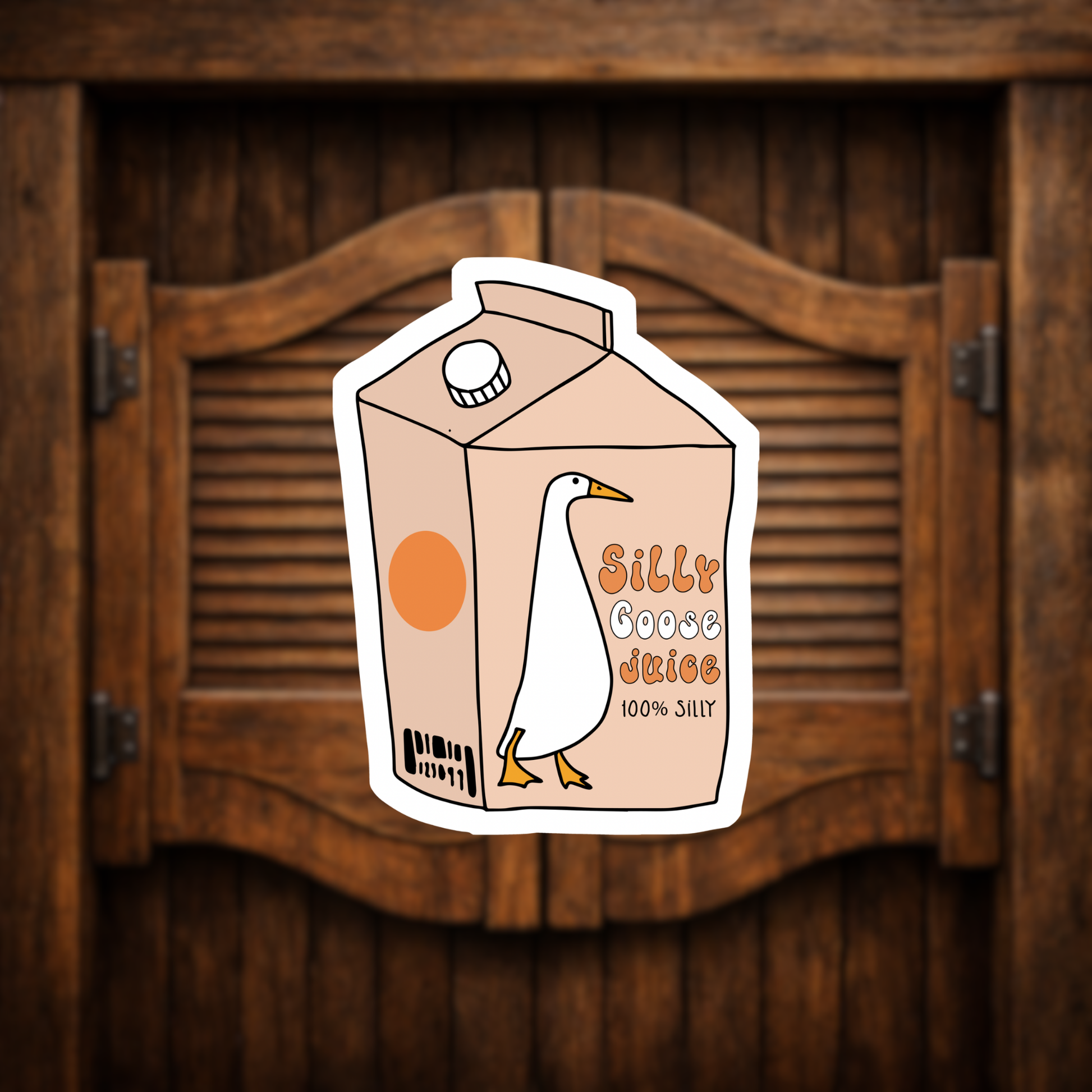 silly goose juice sticker cartoon goose