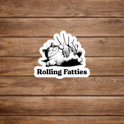 cat belly rub sticker black design