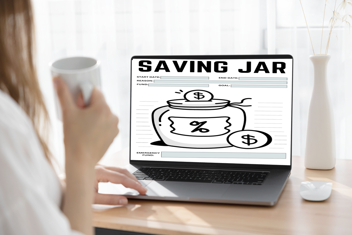 Savings goal tracker printable with progress chart pages