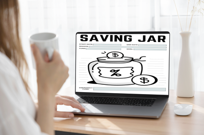 Savings goal tracker printable with progress chart pages