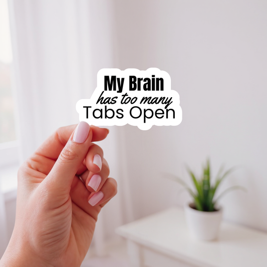 Overthinking humor sticker typography design 