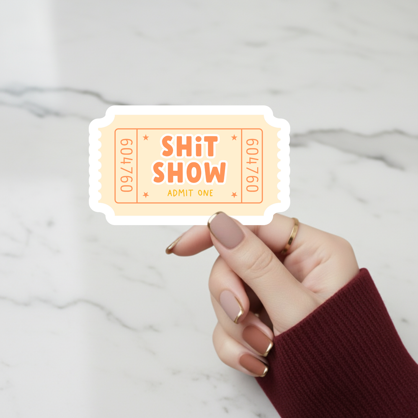 cream shit show sticker