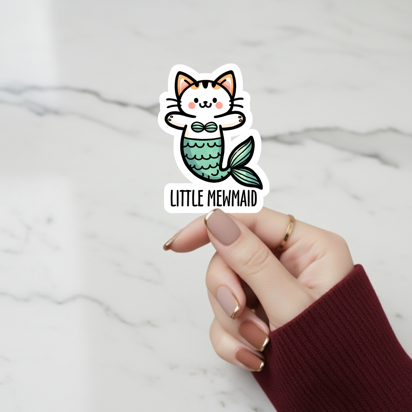 mermaid cat vinyl sticker
