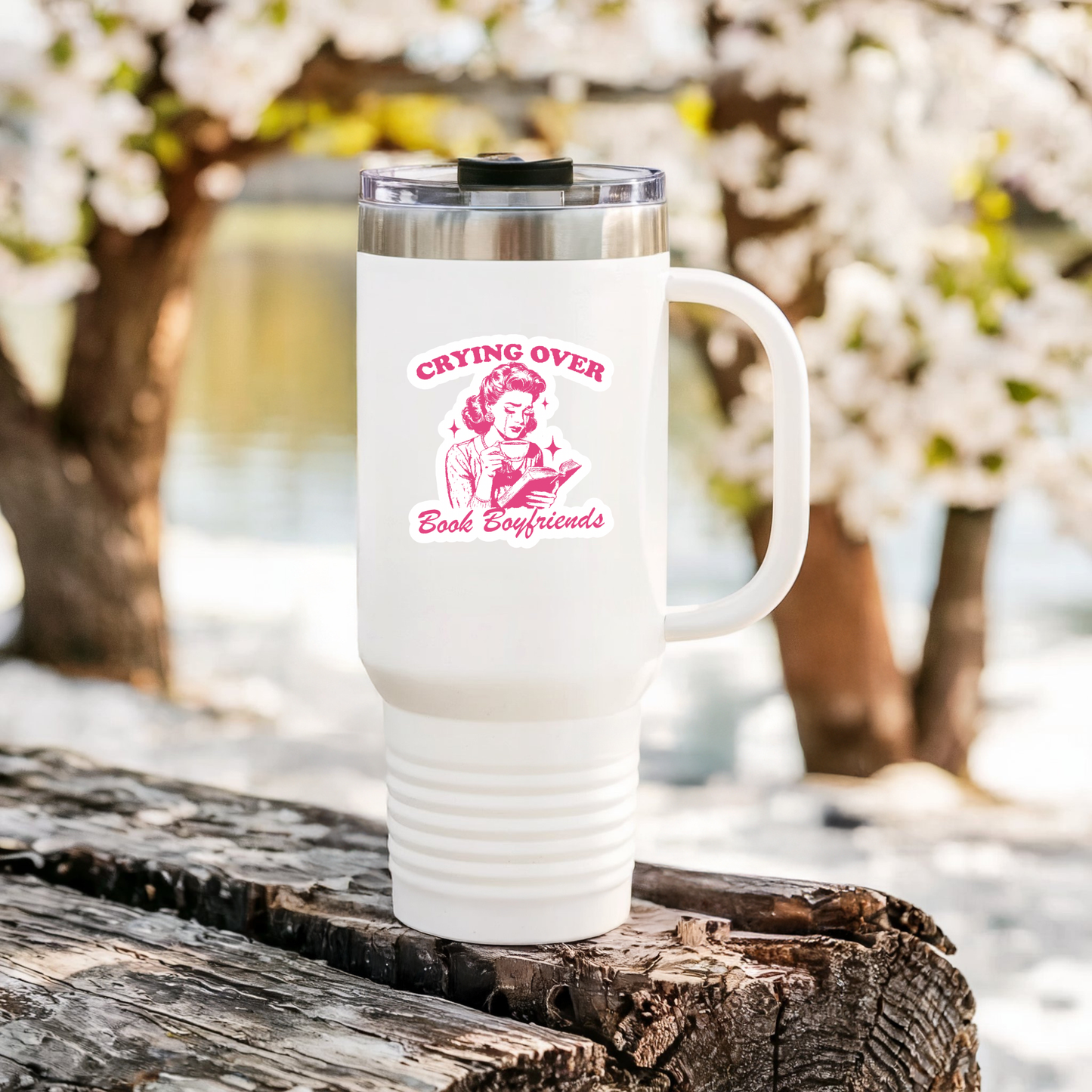 crying over book boyfriends romance reader sticker