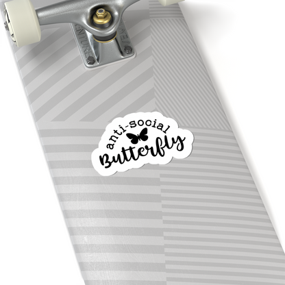 anti social butterfly vinyl sticker