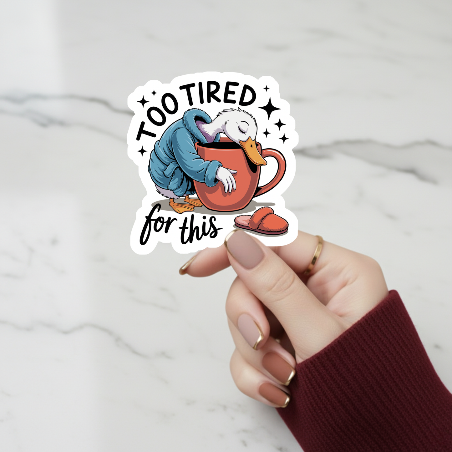 duck coffee mug sticker