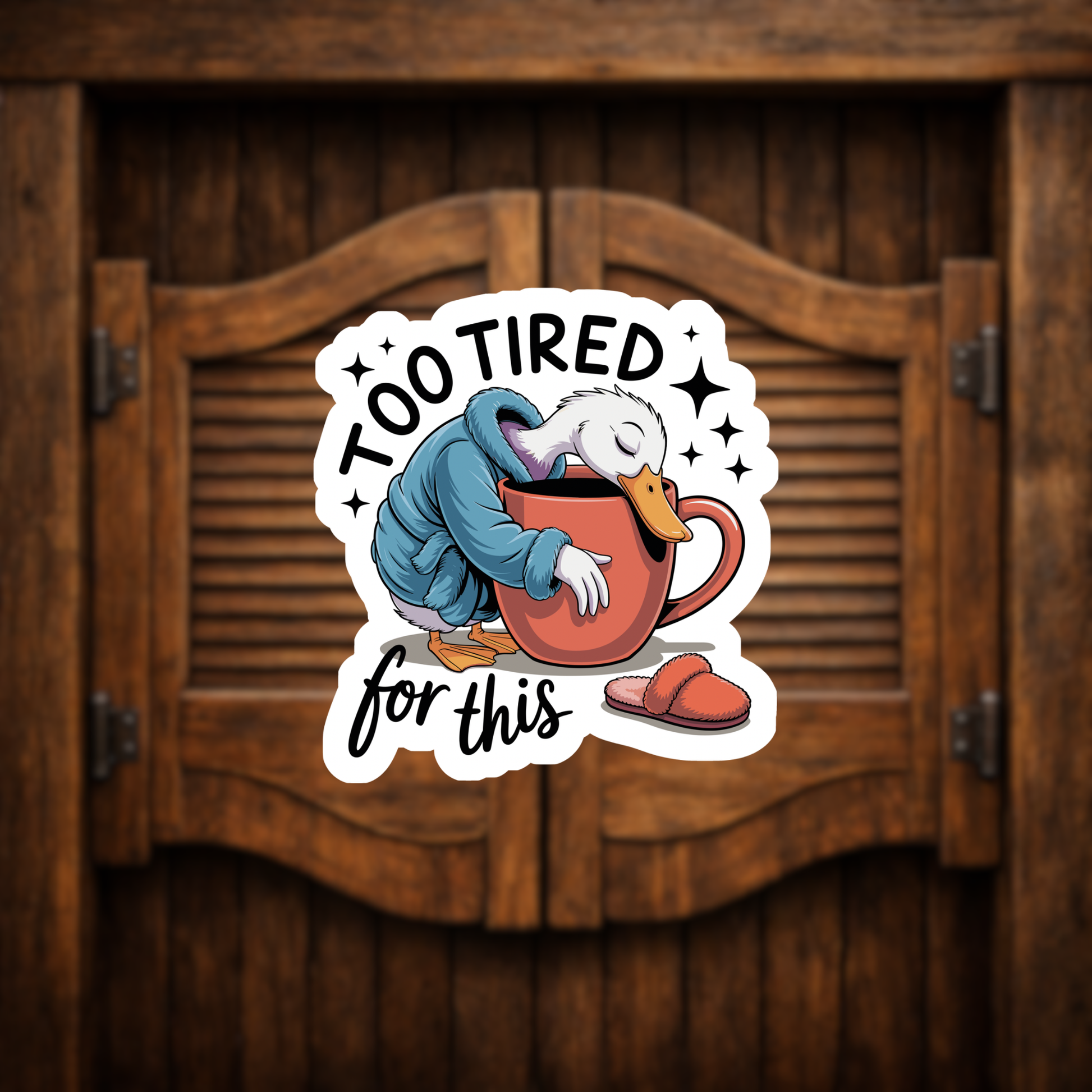 tired duck sticker
