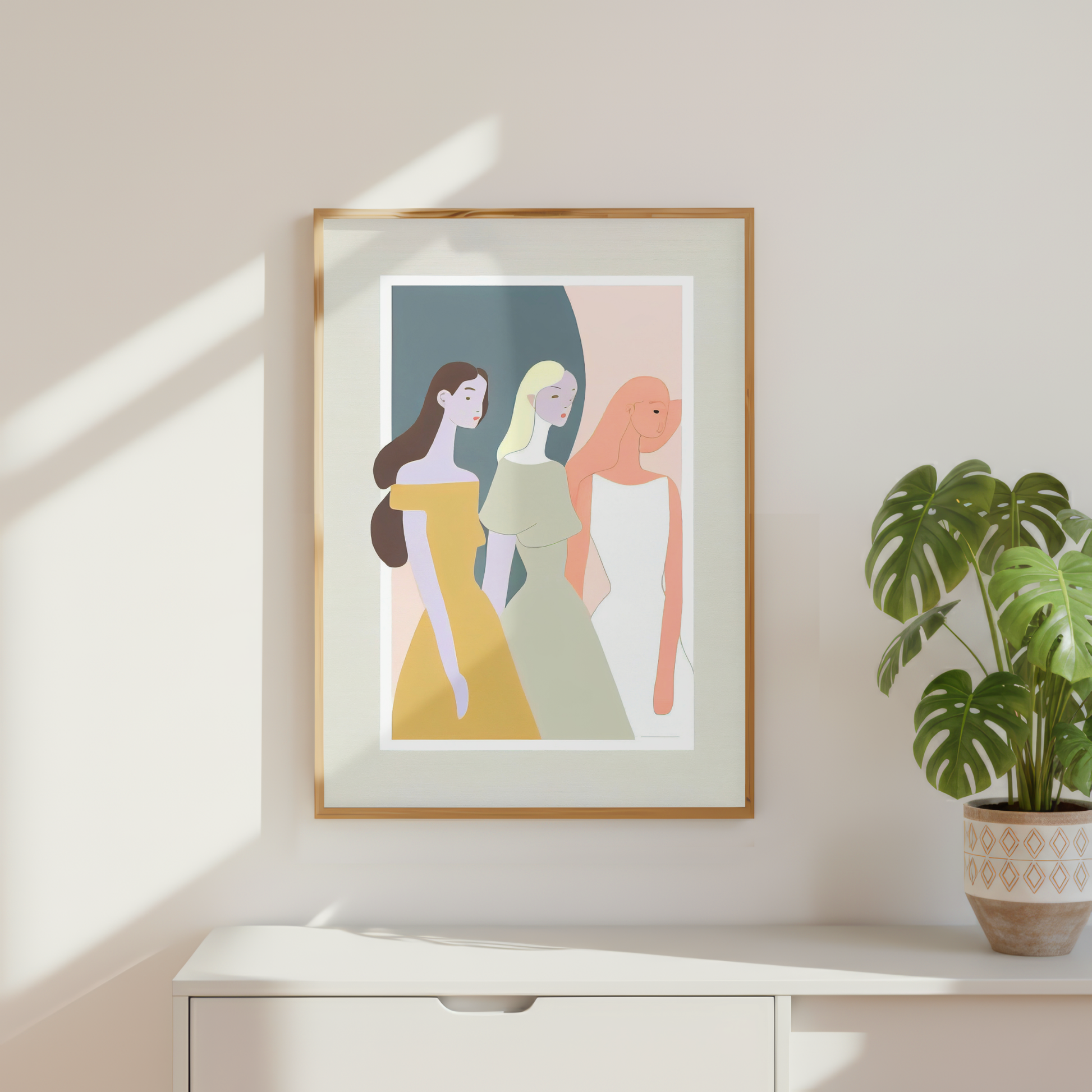 modern portrait trio art