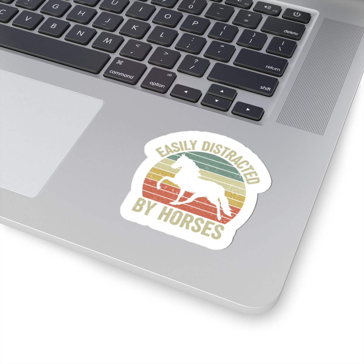 Retro Horse Sticker Easily Distracted Saying