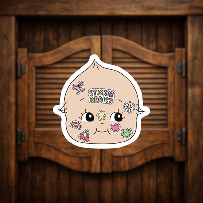 sticker addict kewpie head sticker
