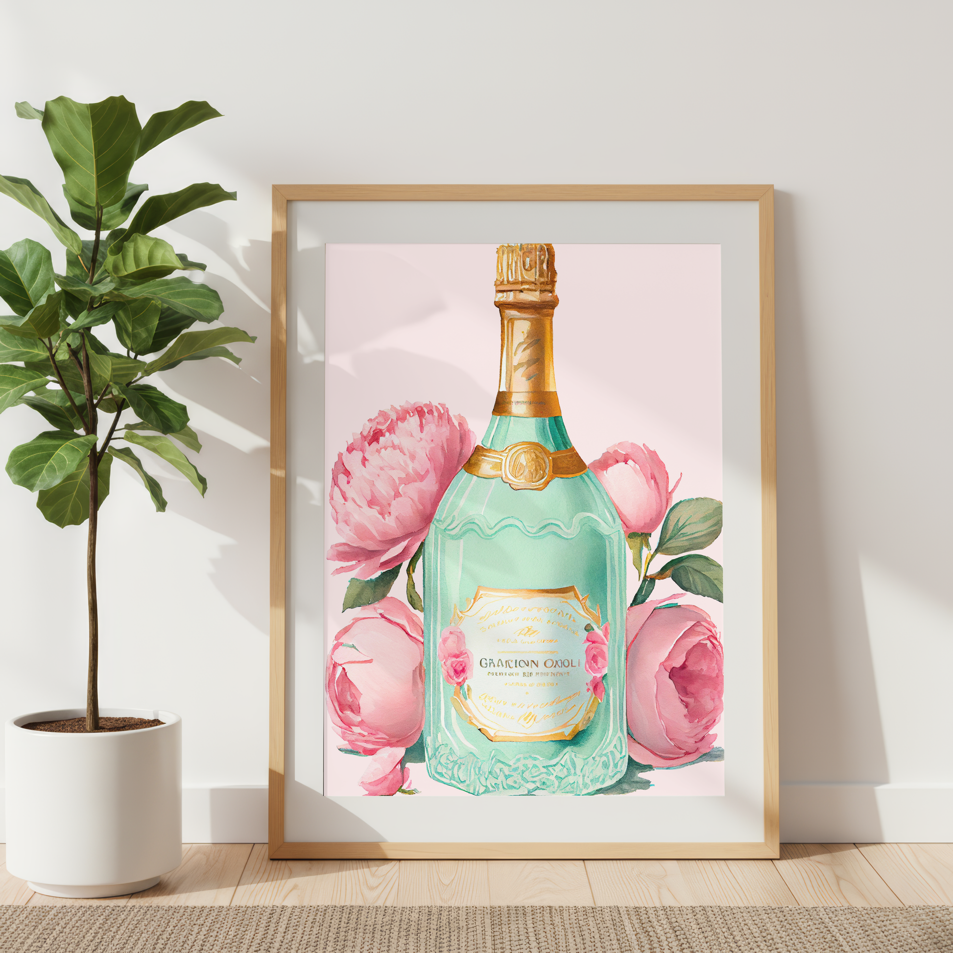 french champagne bottle printable