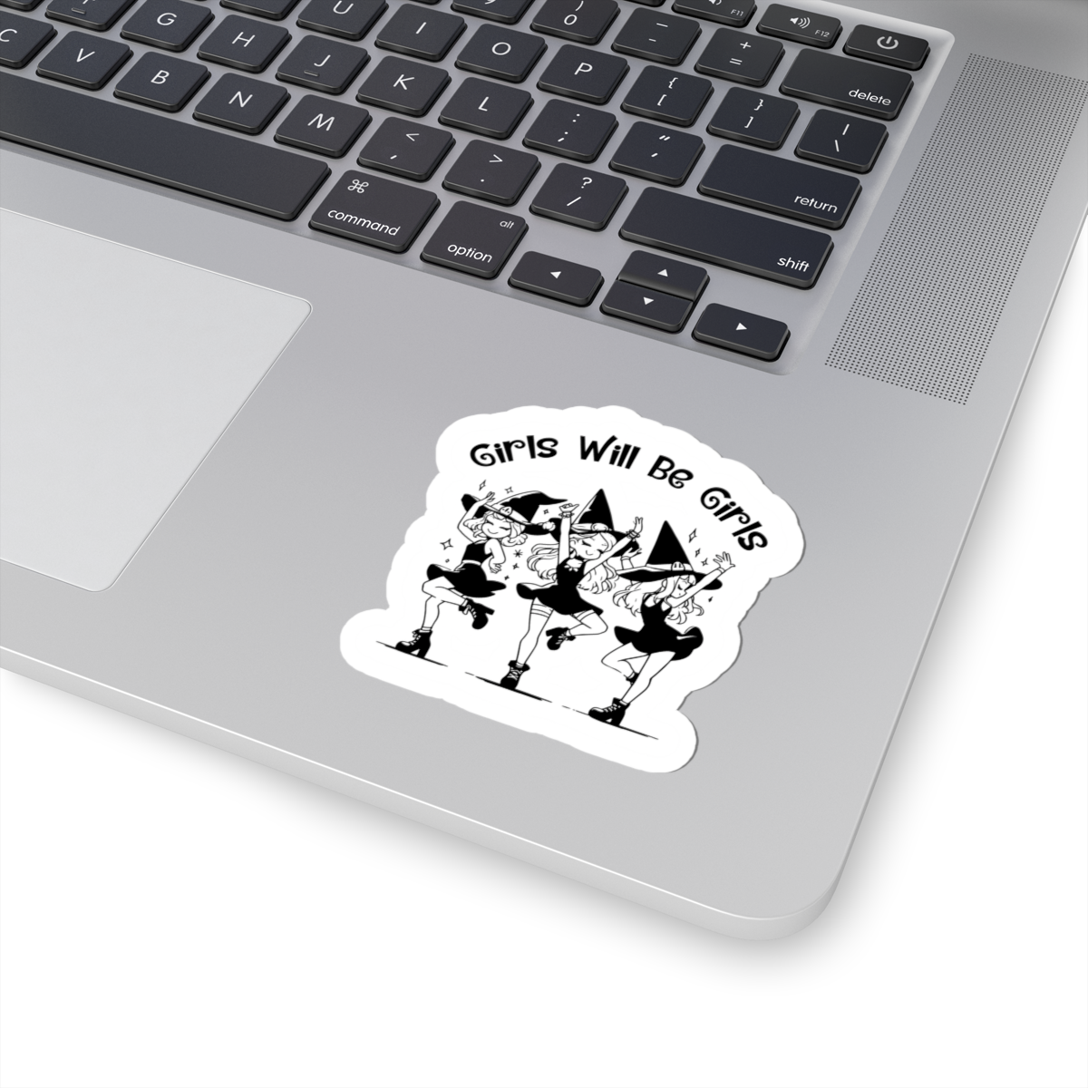 Girl will be Girls retro witch sticker 