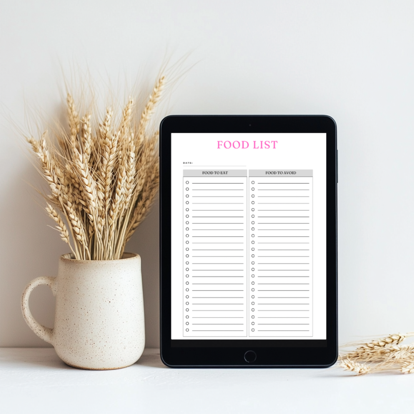 Pink Digital Meal Planner | Weekly & Monthly