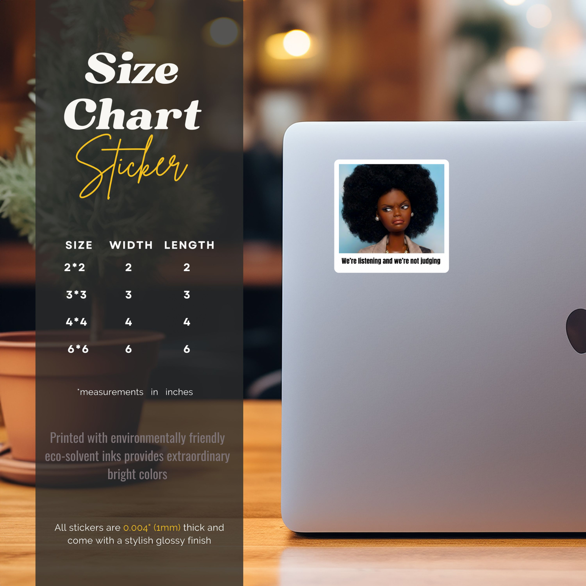 black girl laptop sticker