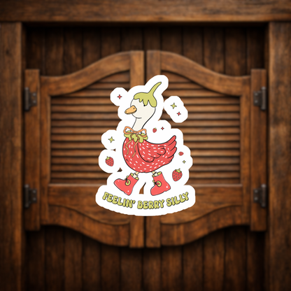 feelin berry silly goose vinyl sticker