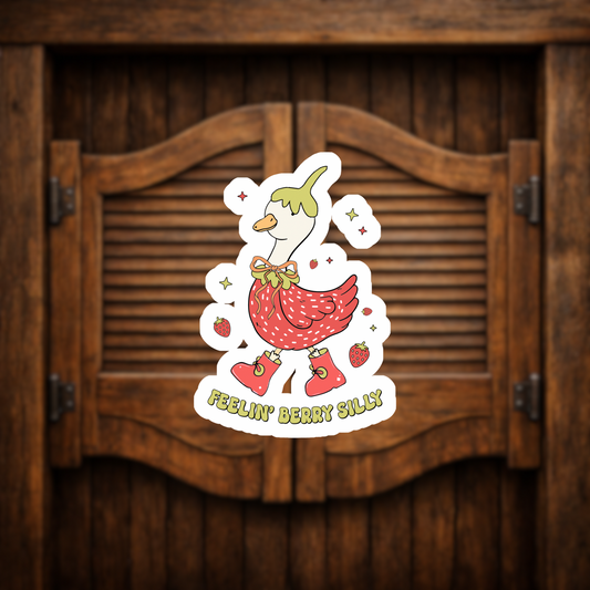 feelin berry silly goose vinyl sticker
