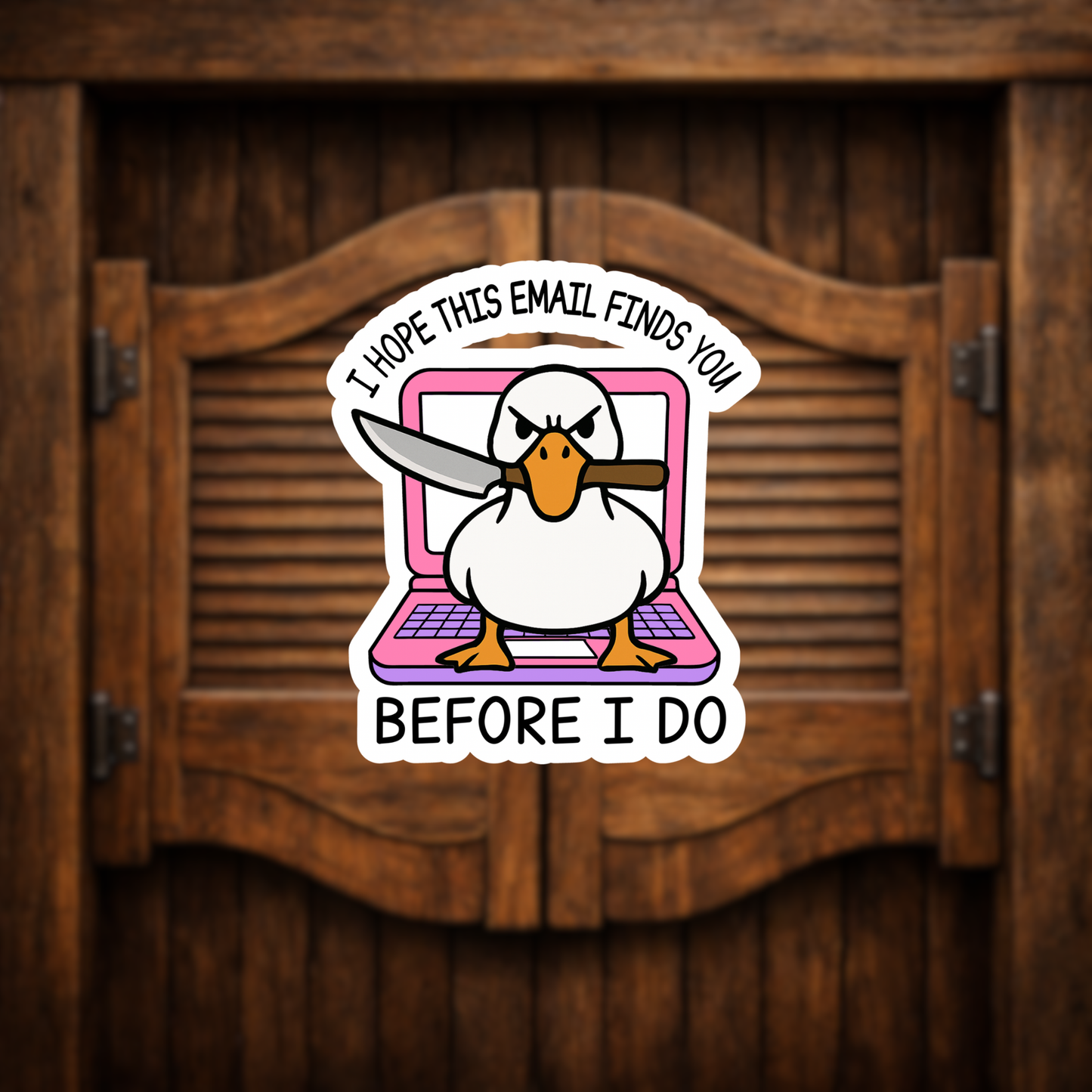 angry duck vinyl sticker