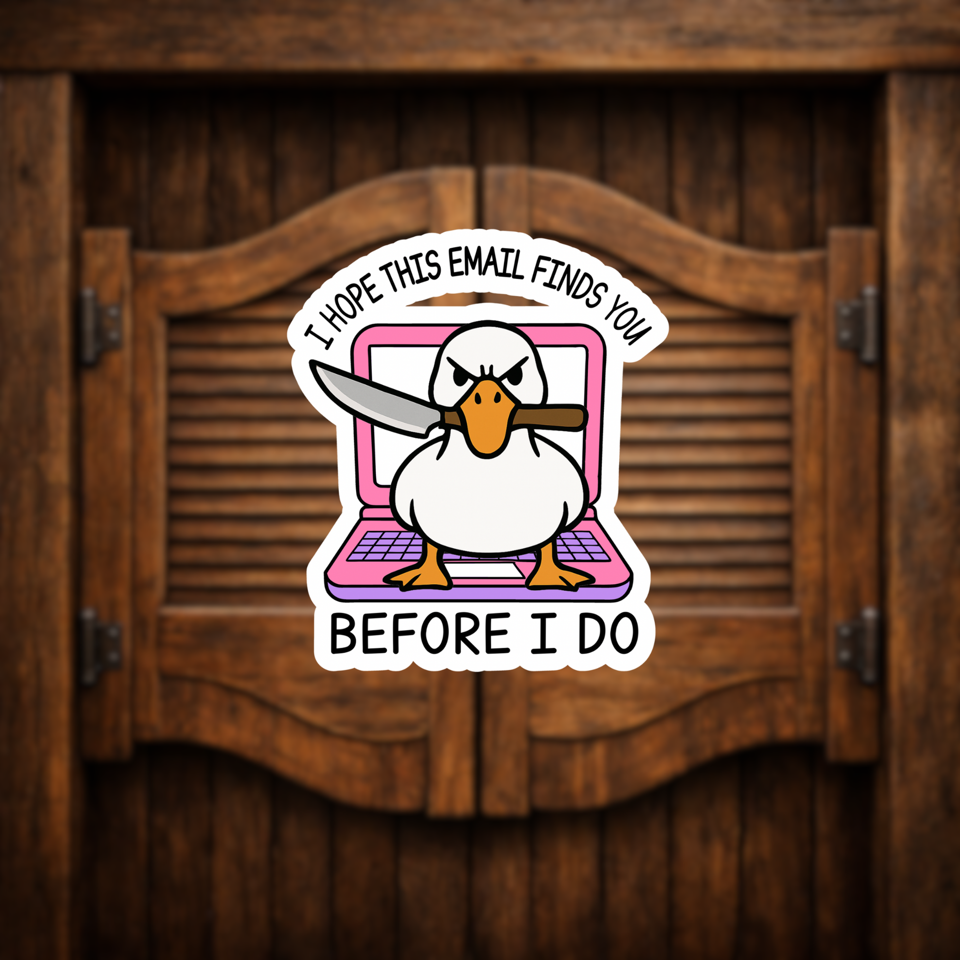 angry duck vinyl sticker