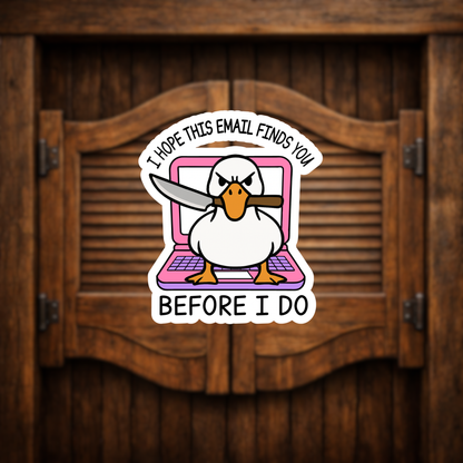 angry duck vinyl sticker