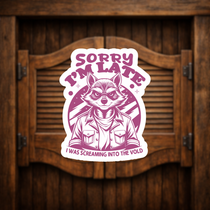 purple raccoon quote sticker decal