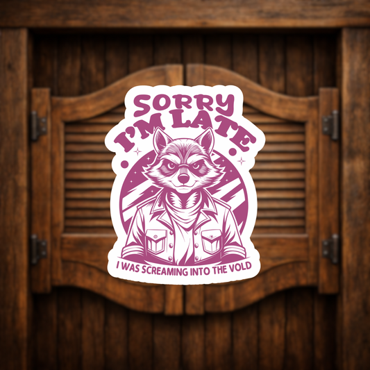 purple raccoon quote sticker decal