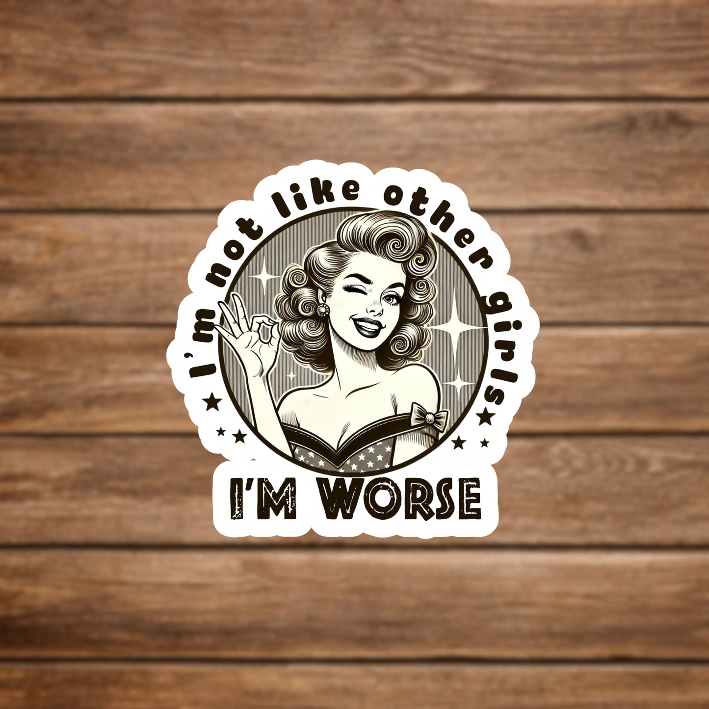 retro pinup girl sticker