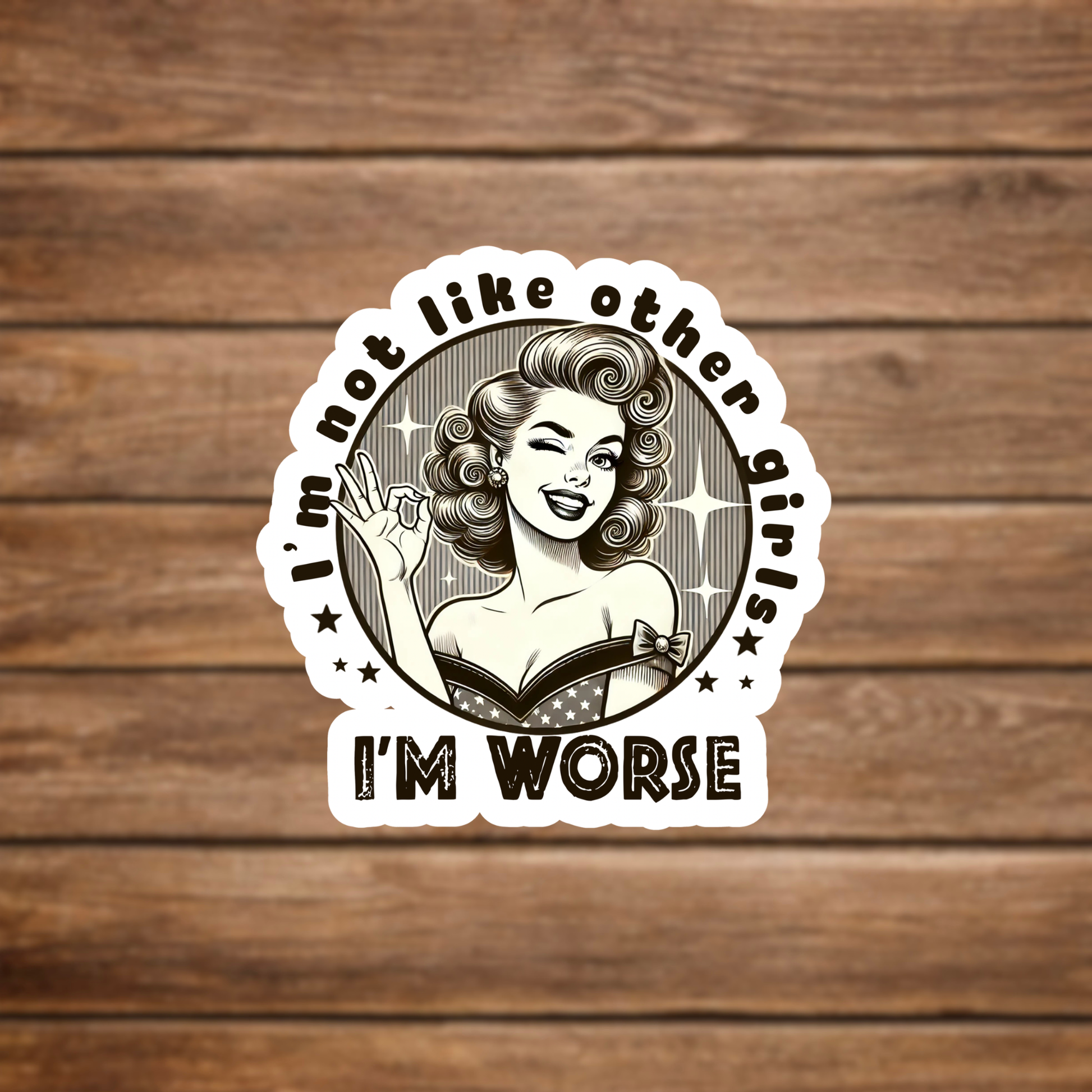 retro pinup girl sticker