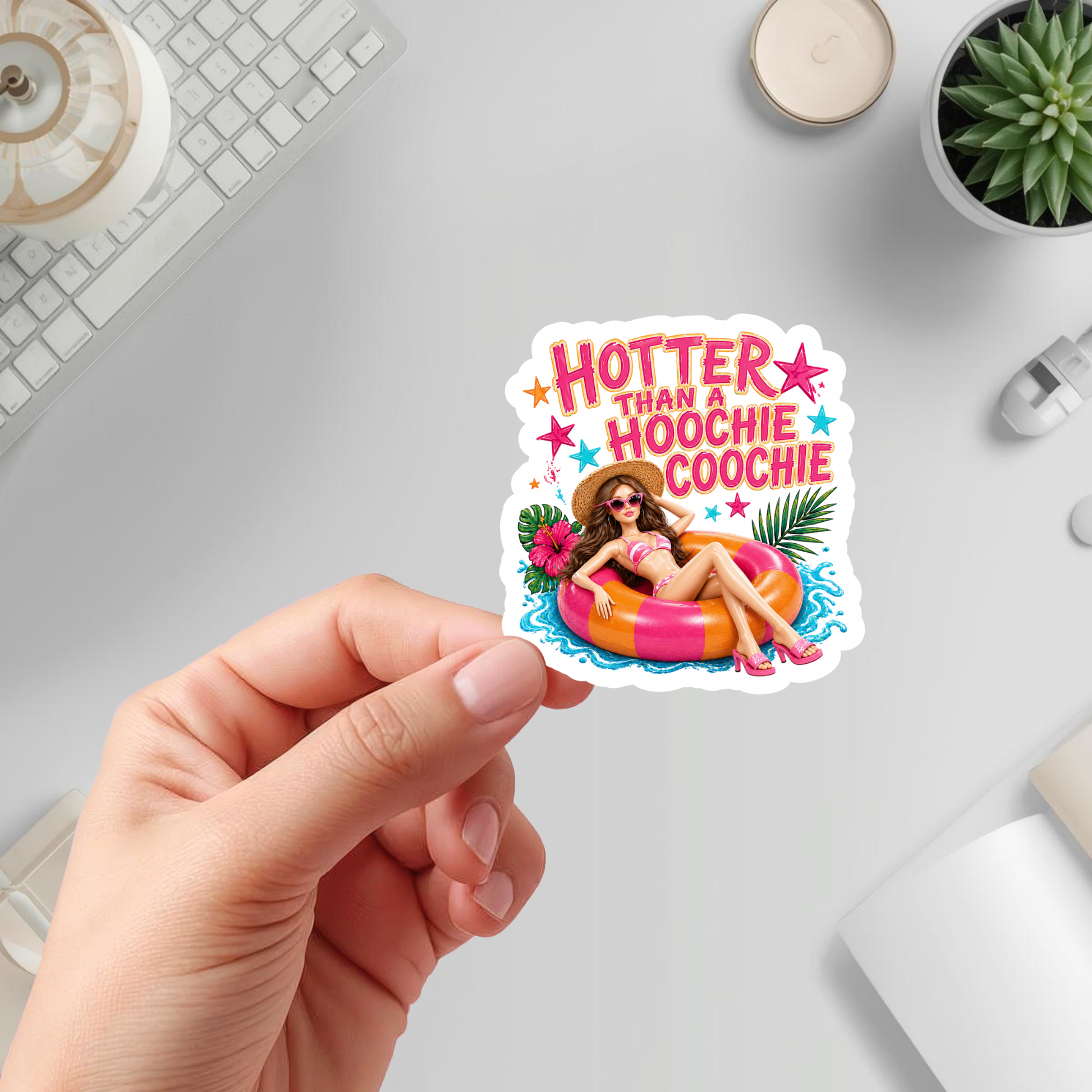 Hotter Than A Hoochie Coochie Summer Doll Sticker