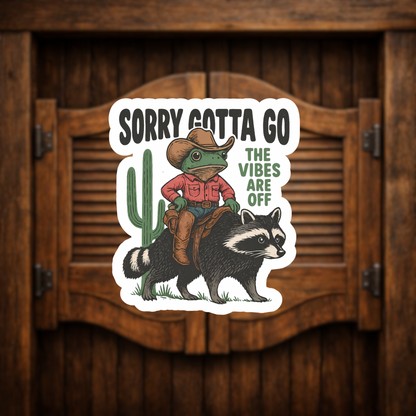 cowboy frog raccoon sticker