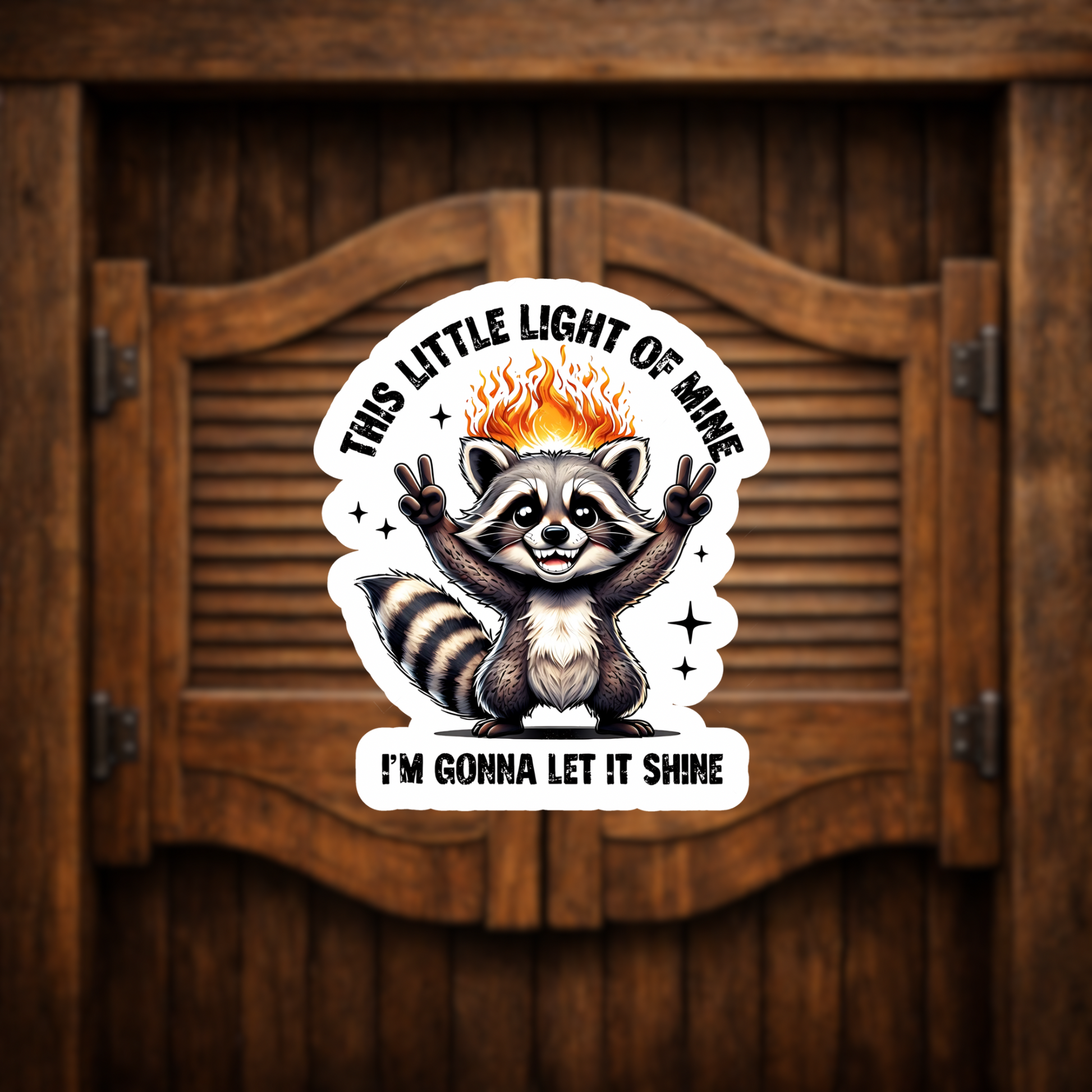 raccoon peace sign sticker decal