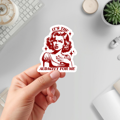 vintage woman face sticker red design