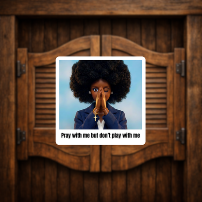 Pray With Me Black Doll Sticker