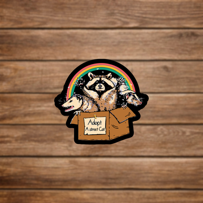 adopt a street cat vinyl sticker