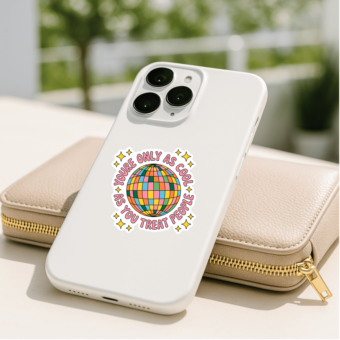 disco ball quote sticker for phone case