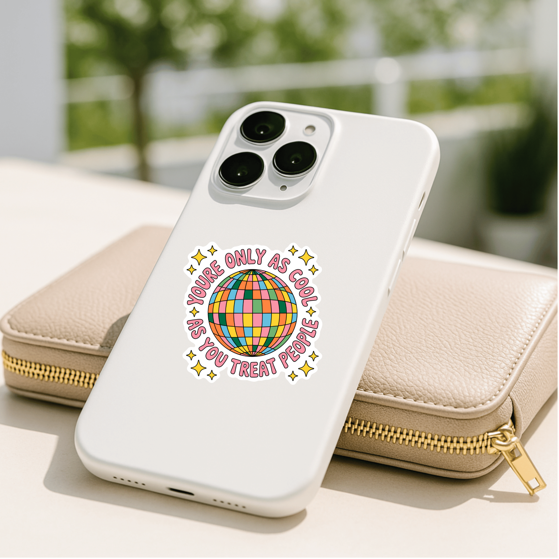 disco ball quote sticker for phone case