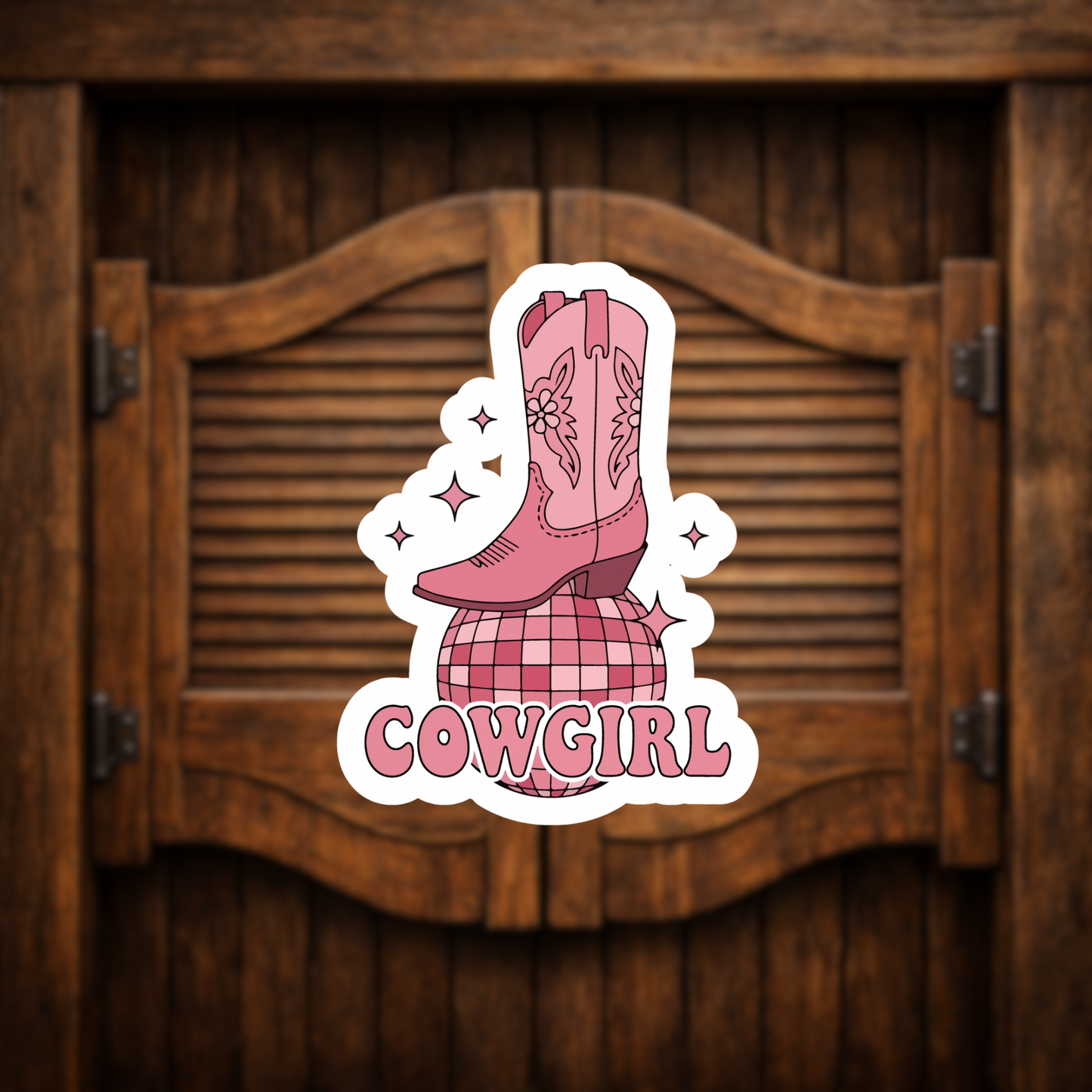 pink cowgirl boot sticker