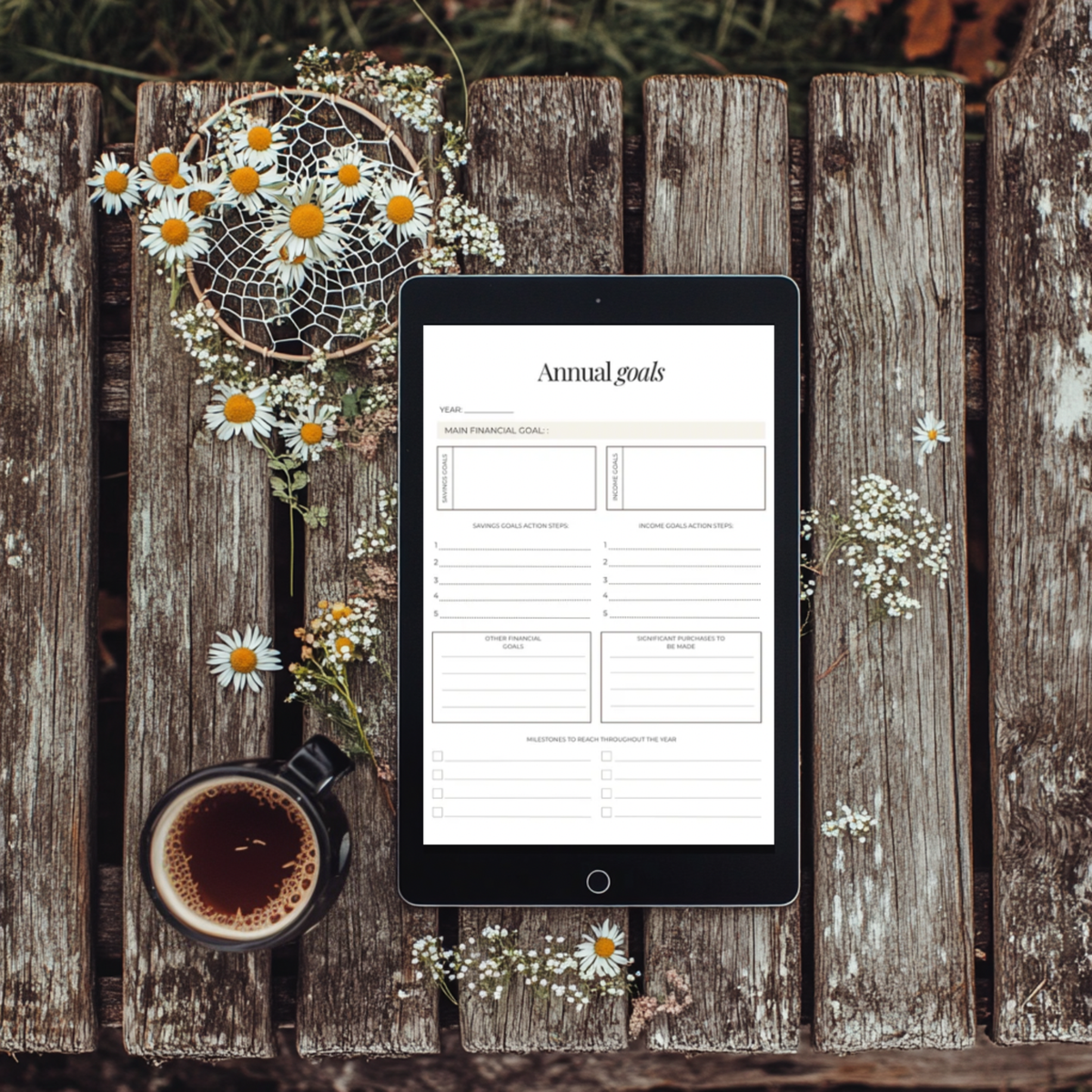 Money mindset planner with debt repayment and savings trackers
