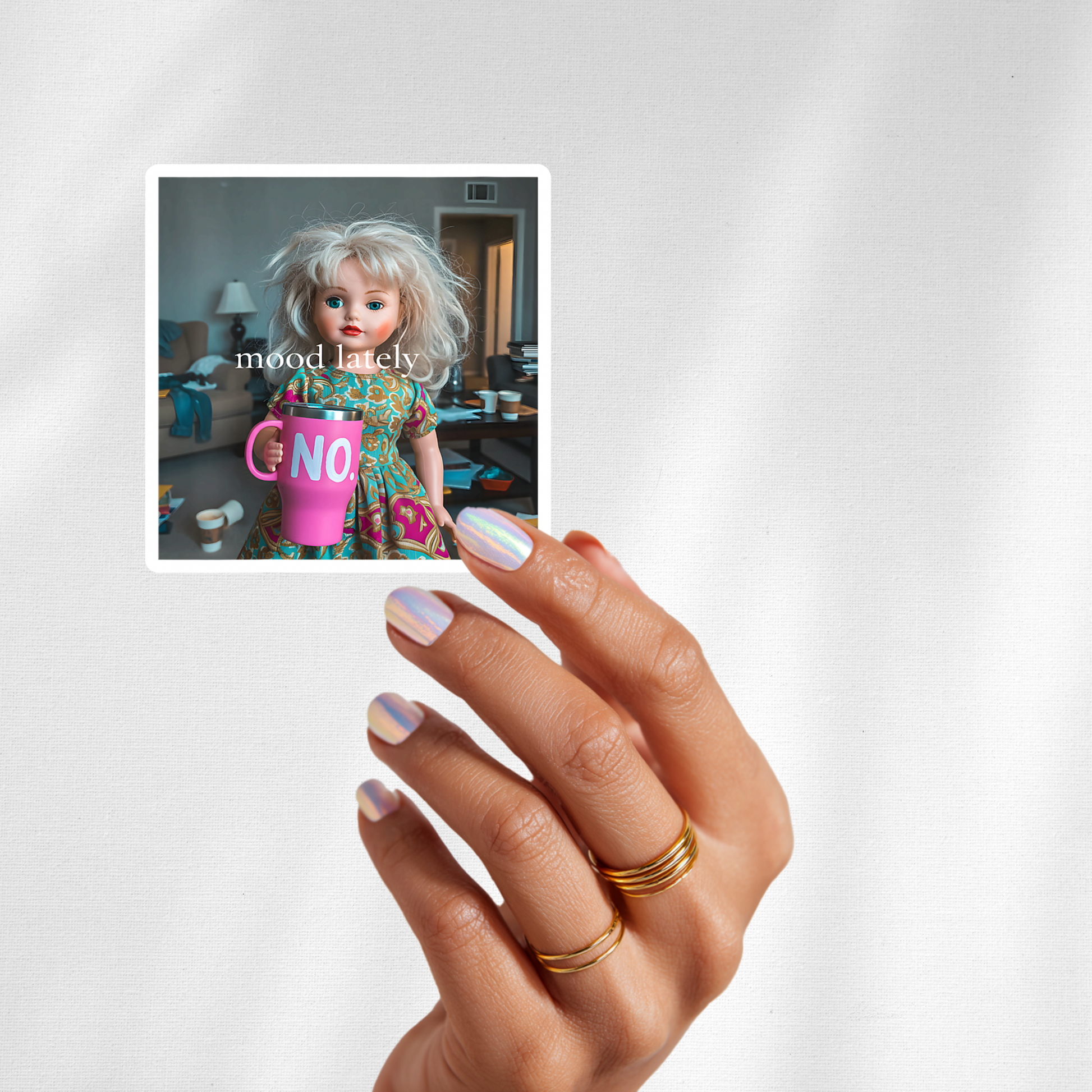 Blonde doll meme vinyl sticker decal