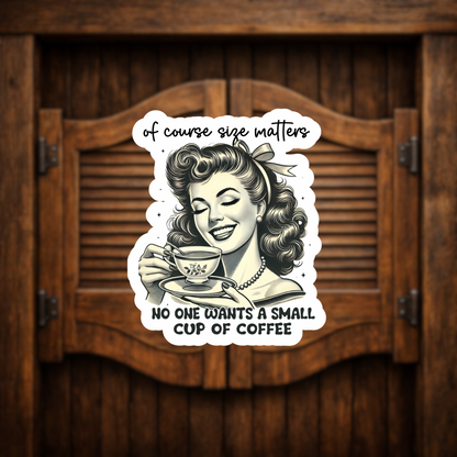 retro woman coffee humor vinyl sticker decal
